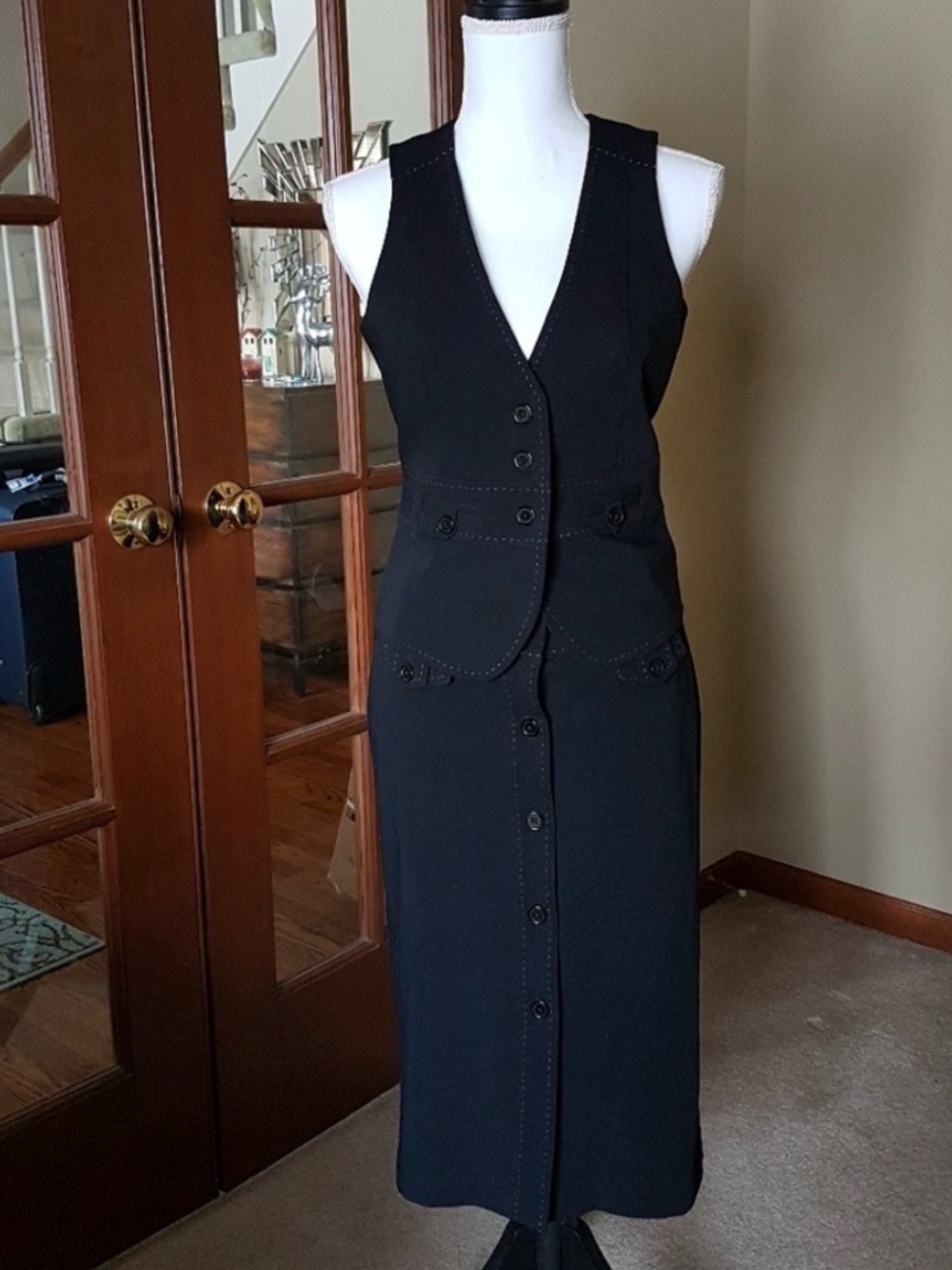 NEXT Black Buttonfront Skirt from London